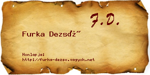 Furka Dezső névjegykártya