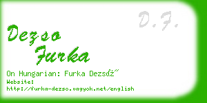 dezso furka business card